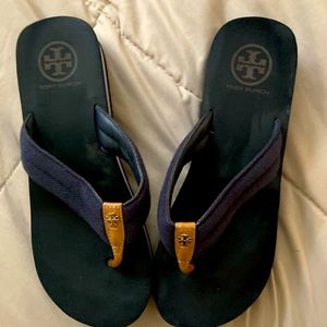 Tory Burch wedge flip flops